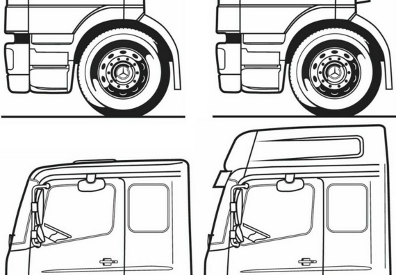 Mercedes-Benz Axor R (2006) truck drawings (figures)